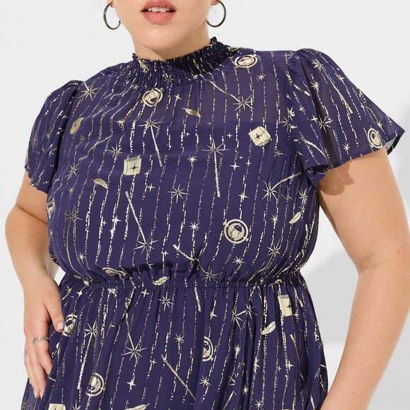 ❤️NWT VINTAGE TORRID HARRY POTTER DRESS HOGWARTS - CHIFFON - PLUS SIZE 4X - Picture 10 of 12